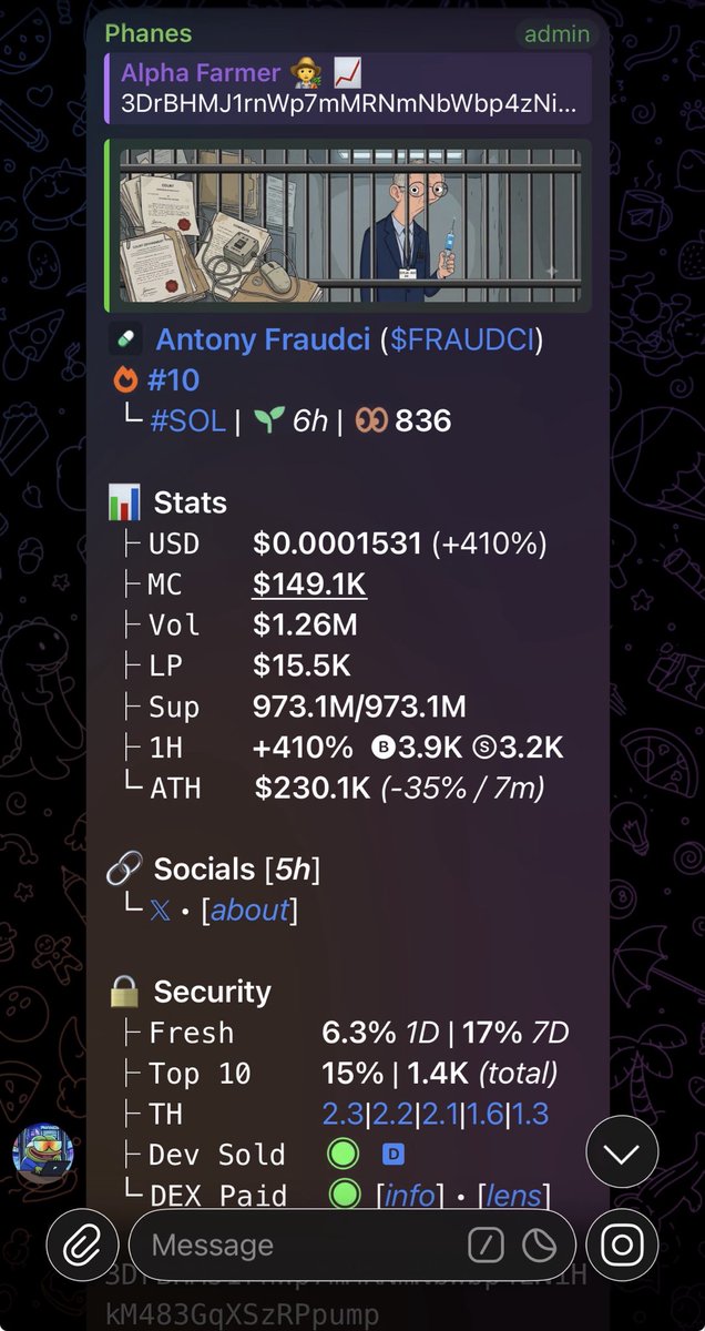 Alpha_farmer1's tweet photo. 3x on $FRAUDCI
LFG🚀

3DrBHMJ1rnWp7mMRNmNbWbp4zNiHkM483GqXSzRPpump https://t.co/DFvhFjyaDI