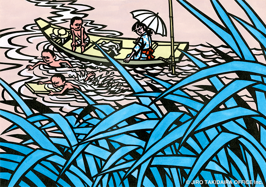 takidaira's tweet photo. a298

水浴び ＜Mizuabi (Summer Swimming)＞ 1976年 きりえ／和紙・洋紙、墨・水彩 22.1×31.5cm
#JiroTakidaira #滝平二郎 https://t.co/pzLuT9rzVa