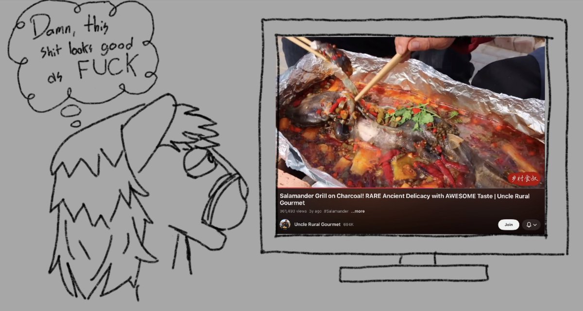 bigdeebcat's tweet photo. Uncle rural gourmet videos have too strong a hold on me https://t.co/nuSxH9MCzz