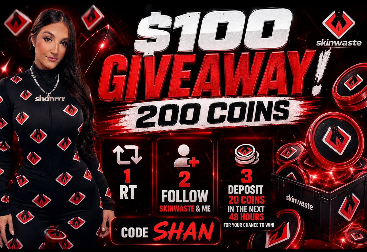 shanohni's tweet photo. 💰💰 $100 GIVEAWAY (200 coins)💰💰

✅Like RT Tag 2 
✅Follow @skinwaste &amp; me 
✅Deposit $10(20 coins) under me code in the next 48 hours to enter!

Code Shan - (Go to  affiliates - use referral code - type Shan - redeem) https://t.co/WPgBI2tMJy