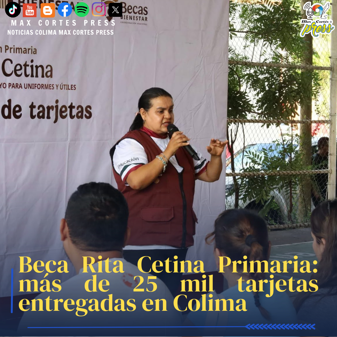 maxcortespress's tweet photo. 💰 Beca Rita Cetina Primaria: $2,500 por alumno en agosto.
✅ 25,000+ tarjetas entregadas en Colima.
📅 Pago por apellido (evita aglomeraciones).
¡El recurso estará disponible hasta que lo retires!
🔗 Entrevista:
https://t.co/LKkmVUPnPj
#BecaRitaCetina #Primaria #Colima https://t.co/Lbyw9r2ilr