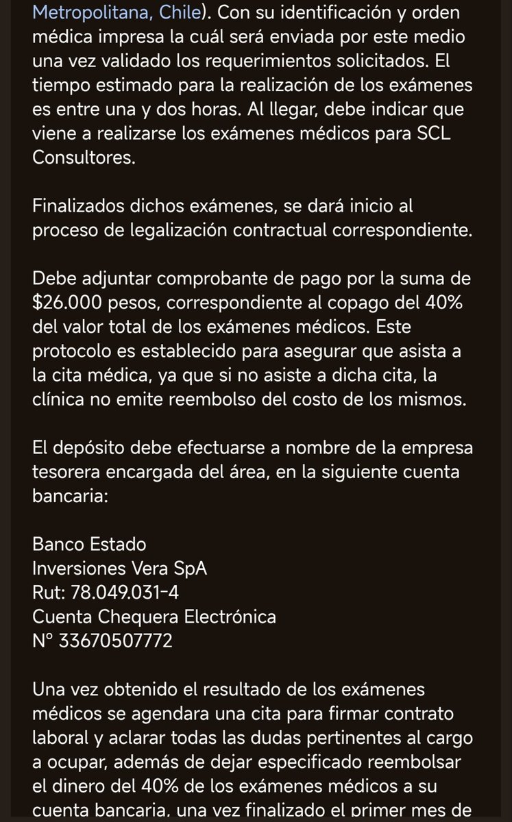 ValeVale226012's tweet photo. Cómo se denuncia esto??? O sea este tipo me manda un correo solicitando la transferencia de 26lucas para exámenes médicos. Obviamente es una estafa. #estafa #funa #chile @PDI_CHILE https://t.co/ZeN2DGEnsM