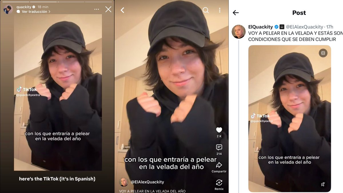 girlckity's tweet photo. quackity literalmente dijo: si tiktok me bajó mi video pues lo subo a todas partes https://t.co/TsCTCPIsYv