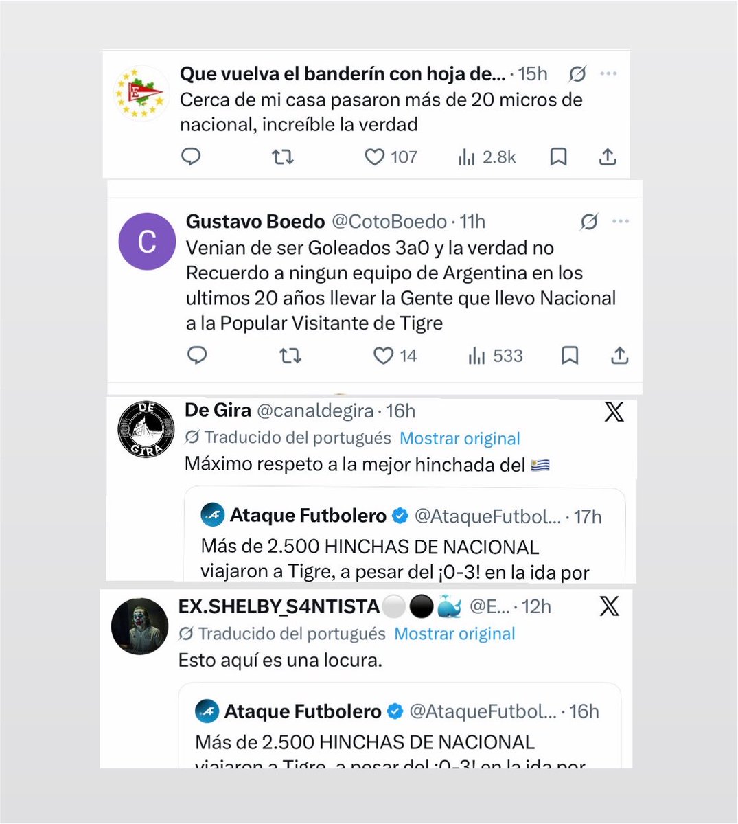 ViejoYPopular's tweet photo. Una vez más el continente hablando de lo que es la Hinchada de Nacional. La más fiel y seguidora. 

DESPEGADOS DEL RESTO https://t.co/udwDyExVQc
