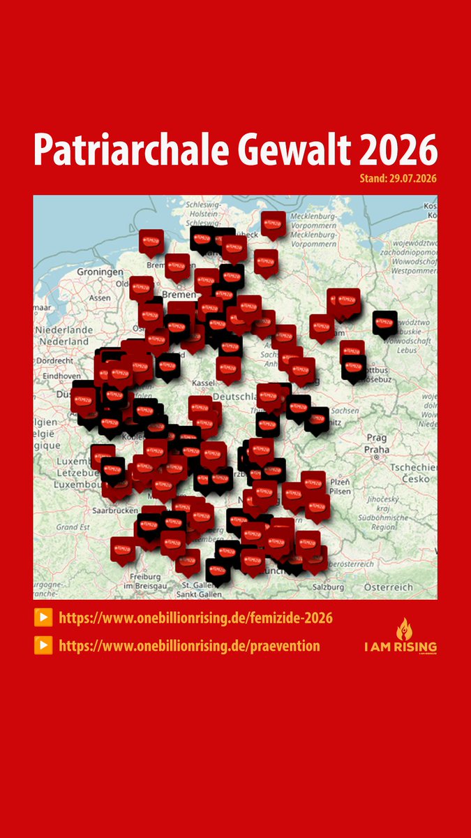 1BillionRisingD's tweet photo. *
Frauen erleben 
täglich Terror durch 
patriarchal entgleiste 
Männer.
*
Viele Frauen 
überleben es nicht.
*

🔥 Wir registrieren bereits 194 entsetzlichster Untaten von Männern gegen Frauen und Mädchen im Jahr 2026 allein in Deutschland:
▶️ https://t.co/lk7Yv9Yejf https://t.co/wnV2Zyi6KZ