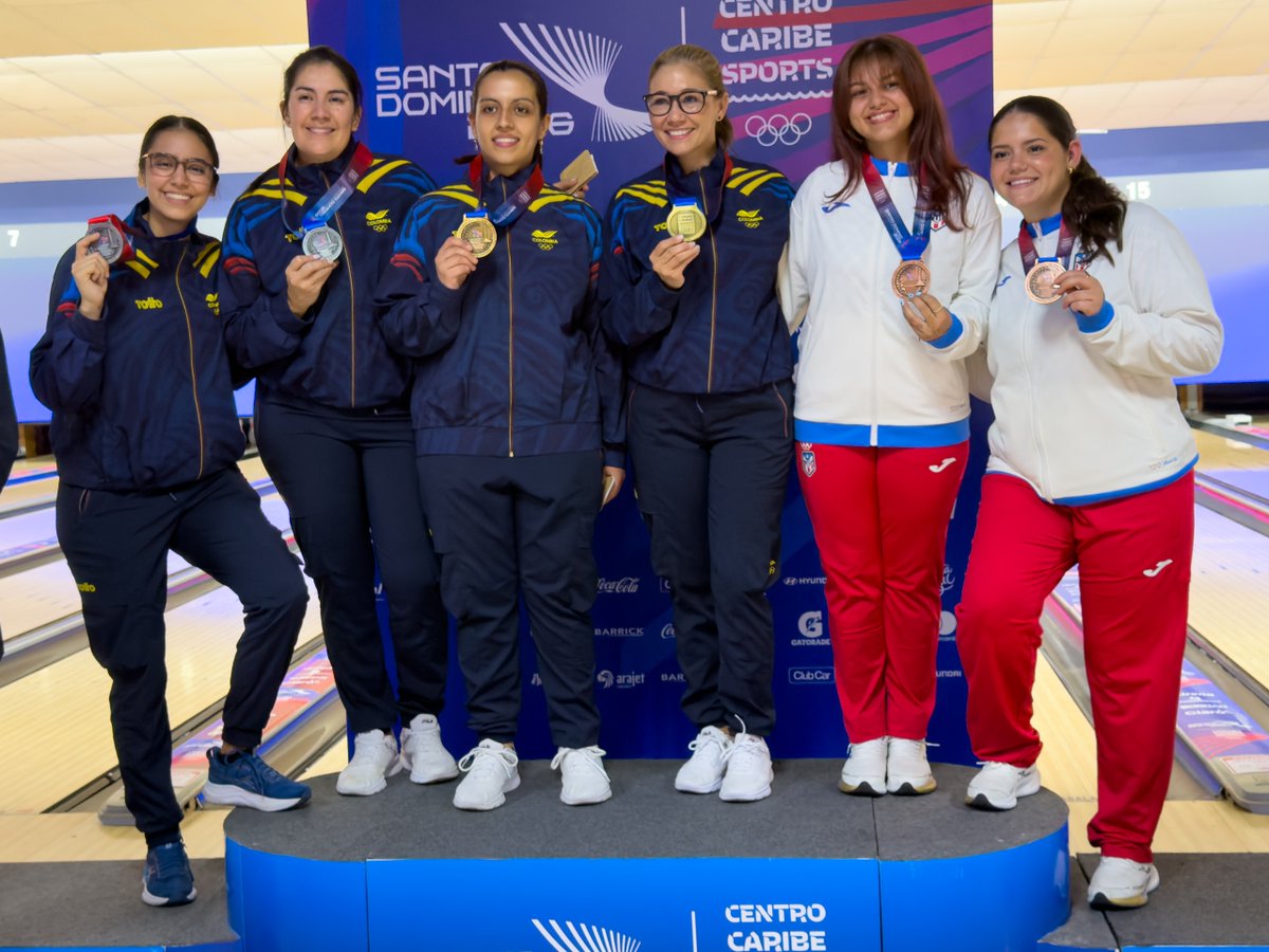 MinDeporteCol's tweet photo. 🎳Tres manos. Un mismo pulso. Un solo resultado.

🇨🇴🥇María José Rodríguez, Juliana Franco y Clara Guerrero llevaron a Colombia a lo más alto del podio en la prueba de tríos femenino del bowling de los Juegos Centroamericanos y del Caribe. https://t.co/Jr4nnOJ45W