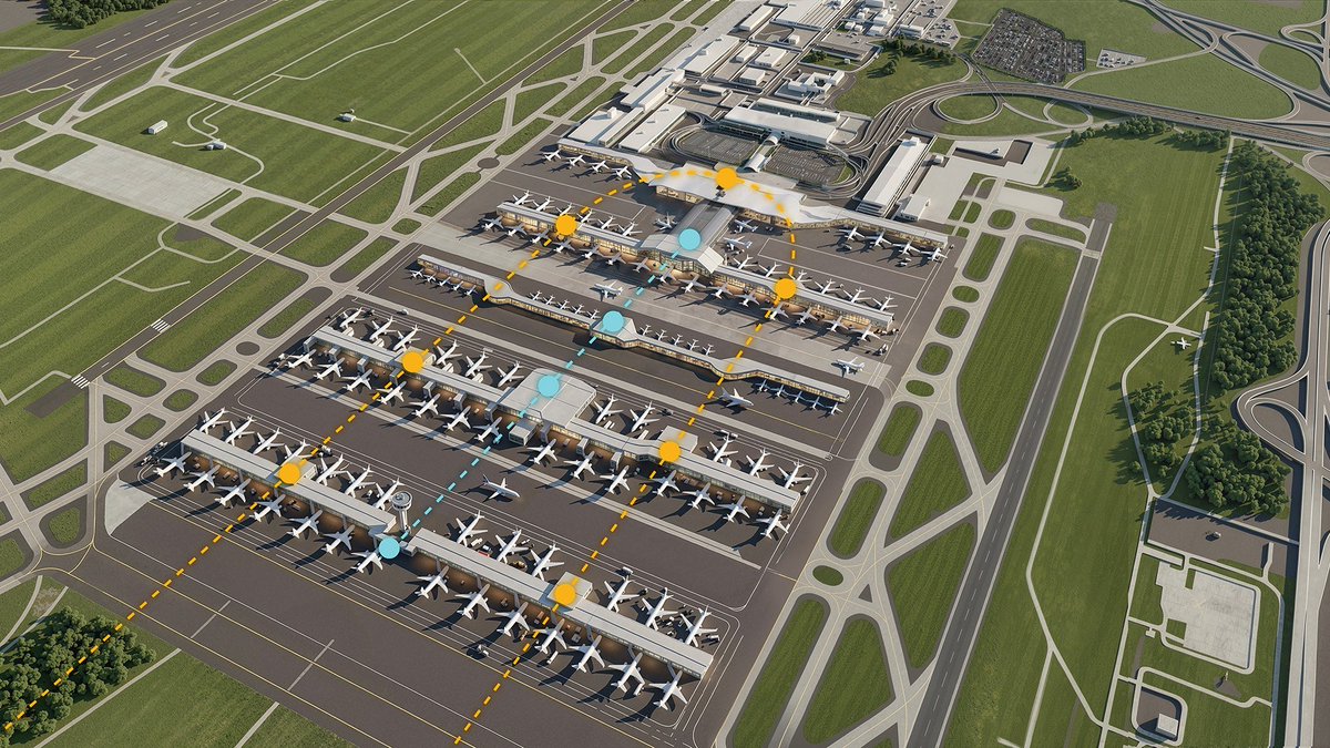 aviationbrk's tweet photo. President Donald Trump has unveiled a $22 billion ​plan to rebuild Washington Dulles airport by replacing concourses and adding a large parking garage while preserving the landmark ‌main terminal.

The announcement is the latest in a series of major projects he has announced in and around the U.S. capital.

"It's considered one of the worst airports anywhere in the world, we're going to make it maybe the best with some hard work," Trump said, arguing it was time "for a ​major and long overdue renovation and reconstruction of Washington's really horribly-thought of Dulles."

Trump, who was joined by United Airlines CEO Scott ​Kirby and Transportation Secretary Sean Duffy at the White House, has been pushing for an overhaul ⁠of the airport that is the main international gateway for the national capital region. The plan includes 5 million square feet ​of new or renovated airport space.