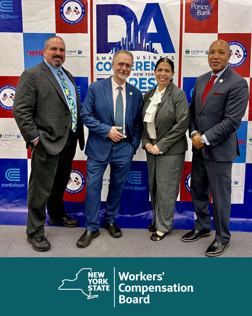 NYSWorkersComp's tweet photo. Our Advocate for Business was in the Bronx today with 
@NYSLabor and @NYC_DOT at @Dachamberousard's Small Business Conference. The Advocate shared important information for employers on their rights and responsibilities under the law. https://t.co/erCZMgFQ0F