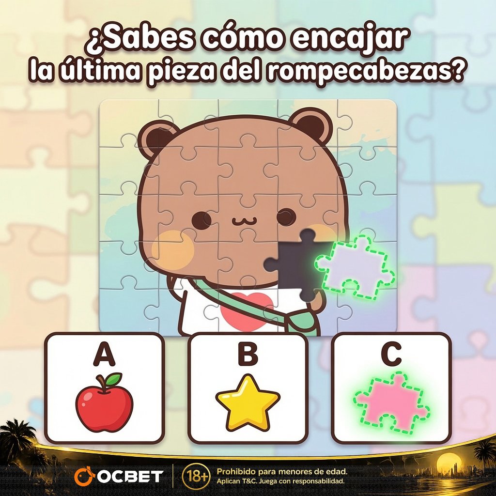 ocbetmx's tweet photo. 🎯 ¡Desafío del día!

Solo una opción completa el rompecabezas.

😀= A
👍= B
👀= C

💬 Comenta tu respuesta.
👀 Después revisa si acertaste.

✨ ¡Veamos quién tiene el mejor ojo para los detalles! https://t.co/a8BzE9wGTq
