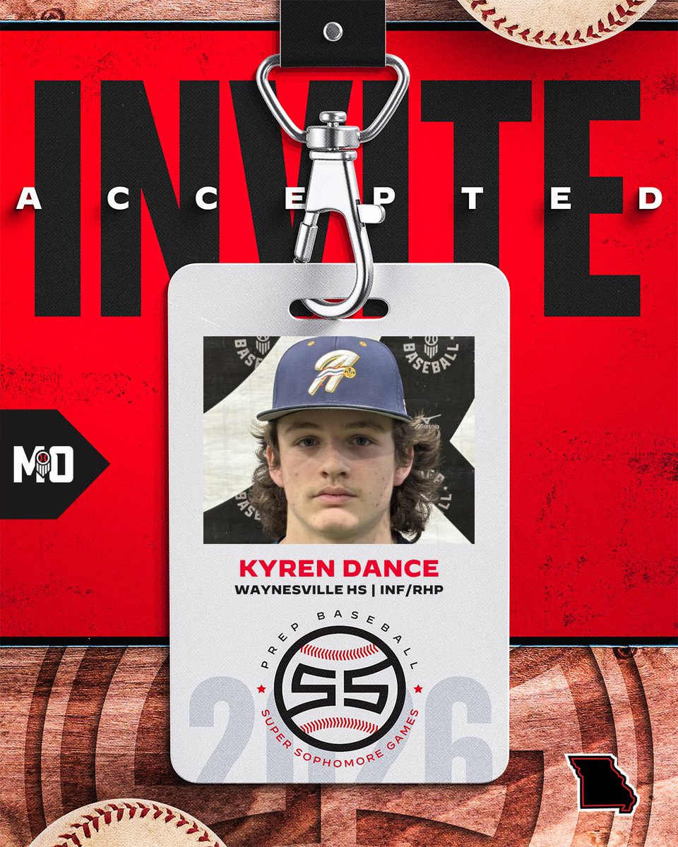 PrepBaseballMO's tweet photo. 𝐋𝐎𝐂𝐊𝐄𝐃 𝐈𝐍 🔐

INF/RHP Kyren Dance (Waynesville) is set to represent Team Select at the 2026 @prepbaseball Central Super Sophomore Games!

👤 https://t.co/dvJM1lddeR // @KyrenDance https://t.co/0ggb8UMe0u