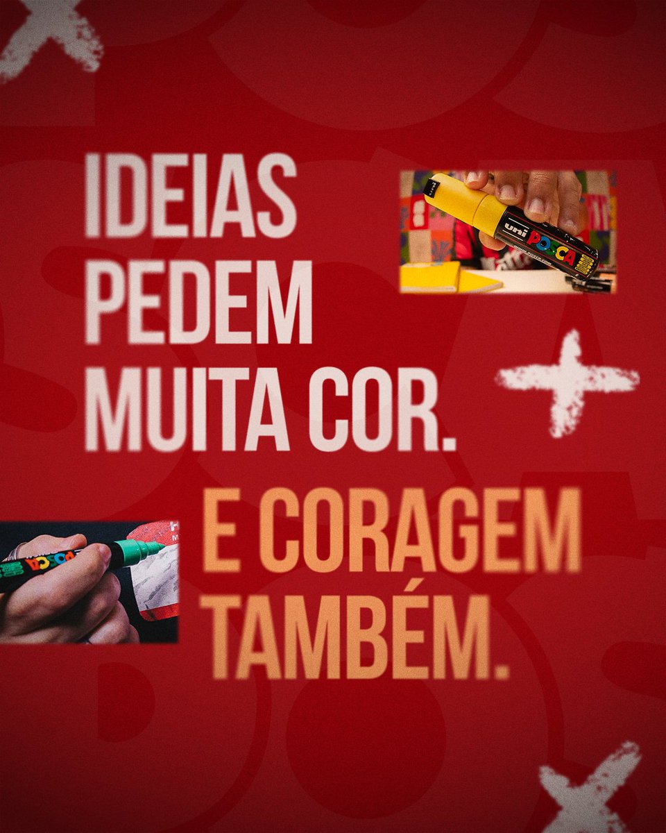 poscabr's tweet photo. Uma ideia ganha força quando a gente tem coragem de compartilhar nosso trampo com o mundo. 😎

E aí, tudo pronto pra começar esse rolê?

#POSCA #POSCABrasil #arte #criatividade https://t.co/gflerCRor8