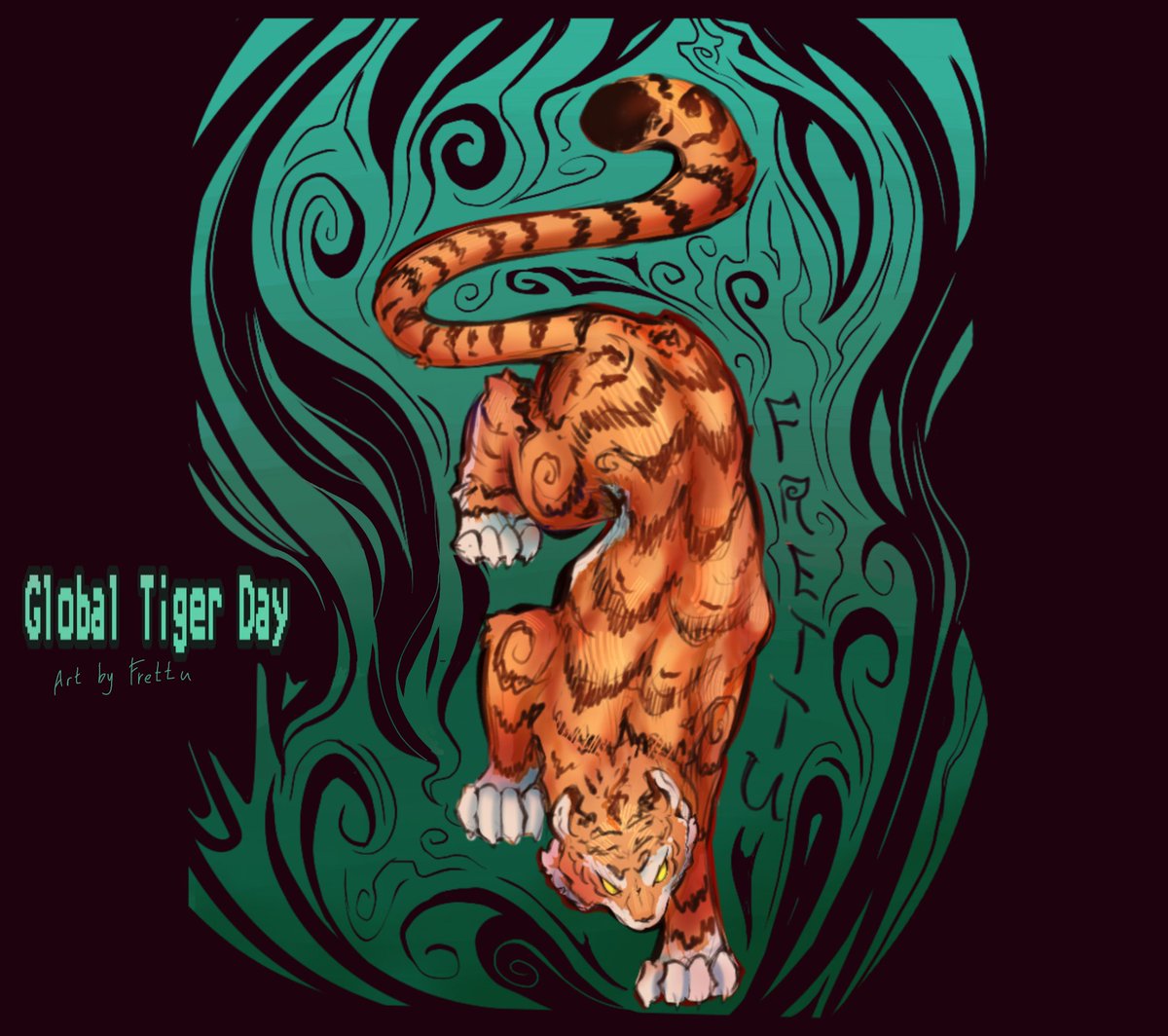 frettu_'s tweet photo. July 29 - Tiger Day!
#Tiger #TigerDay https://t.co/4dp8qM3Ahz