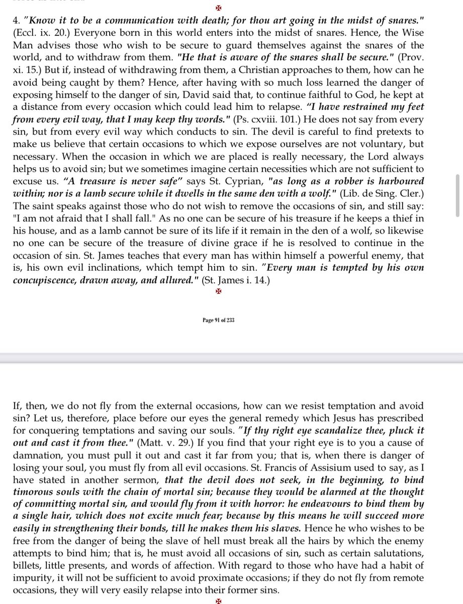 MyIvy53's tweet photo. Sermon of St Alphonsus Liguori on avoiding the occasions of sin. https://t.co/DSsSxXTFy6