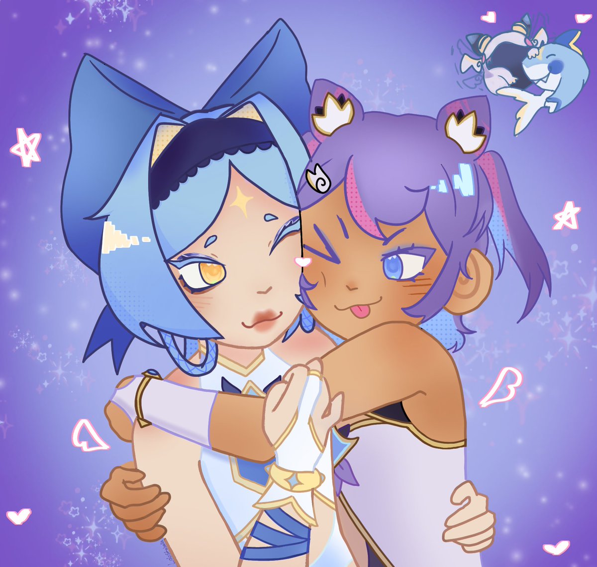 lobstaballs's tweet photo. Cute little attack on @dreepies !!
These zeri and yunara fan designs r just so cute 🥹
#artfight #artfight2026 https://t.co/222pVoNpRC