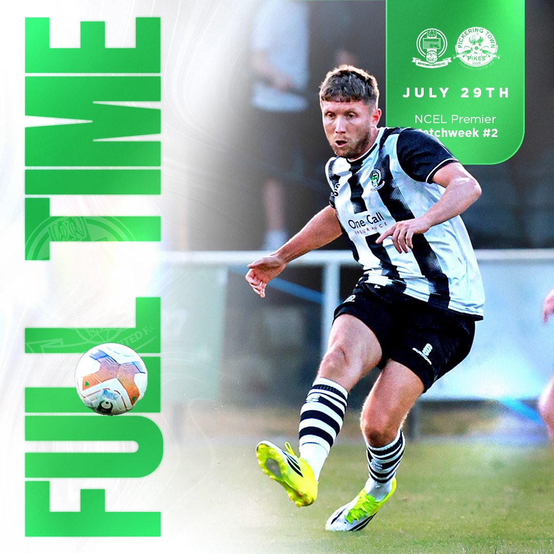 RetfordUnited's tweet photo. FT: Retford United 2-0 Pickering Town. That’s more like it Badgers! We’re off the mark with an important three points at Cannon Park.

#UTB 🖤 https://t.co/6JcMYglRMn