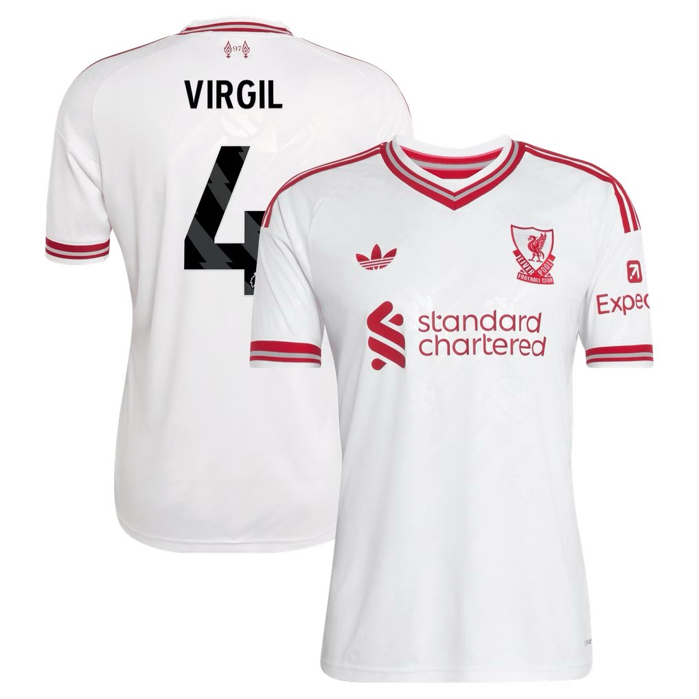 TigresJersey's tweet photo. Que buenos jerseys @adidasfootball los de visita para @Arsenal y @LFC este año.

Pero un CRIMEN TOTAL que la @premierleague no de la opción de utilizar dorsales en colores acorde del jersey.

El de Arsenal tendría que ser SI O SI en amarillo y el de Liverpool en rojo. @KitCrimes https://t.co/3wHjSp8XT5