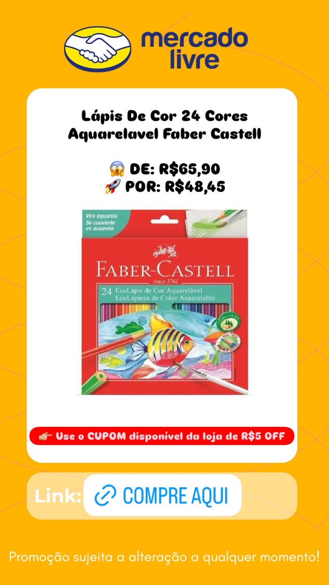 Amandodk's tweet photo. Promoção lápis de cor Faber Castell para a volta às aulas 👉🏼 https://t.co/ciplxSSJo9 #voltaasaulas #fimdeférias #maternal #maternidade #paternidade #ensinofundamental https://t.co/gjYXljup1w