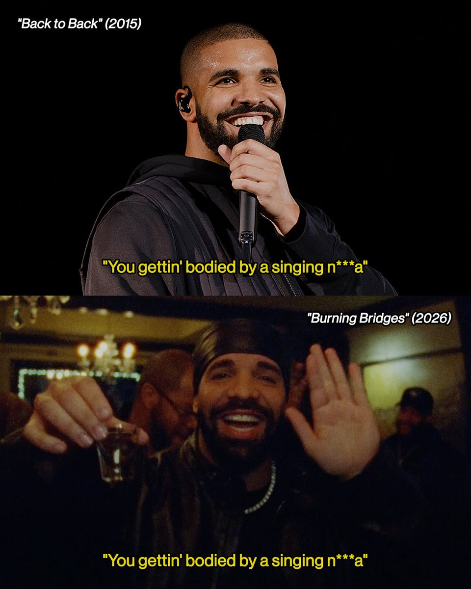 ComplexMusic's tweet photo. “Back to Back” so iconic that Drake used the same line over a decade apart 😮‍💨 https://t.co/ZI9QYwJ421