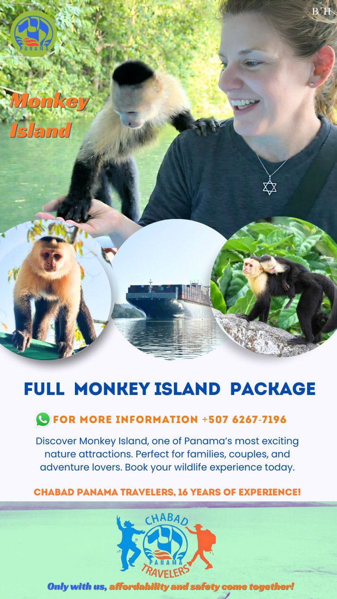 ChabadPanama's tweet photo. For  the yeshiva  week discounts to San Blas, the Monkey Islands and more, visit the Chabad Panama Traveler Home for more information on our WhatsApp: +50762677196 https://t.co/YkNcrlghA6