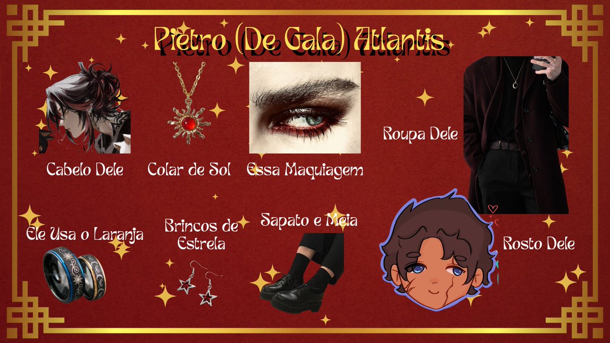Niel_Blossom's tweet photo. #InstitutoÉterRPG #MorfeuRPG

 O Moodboard do meu OC, Pietro (De Gala) Atlantis, para a festa.

- Quarto 6. https://t.co/nIE2Cwb1Jy