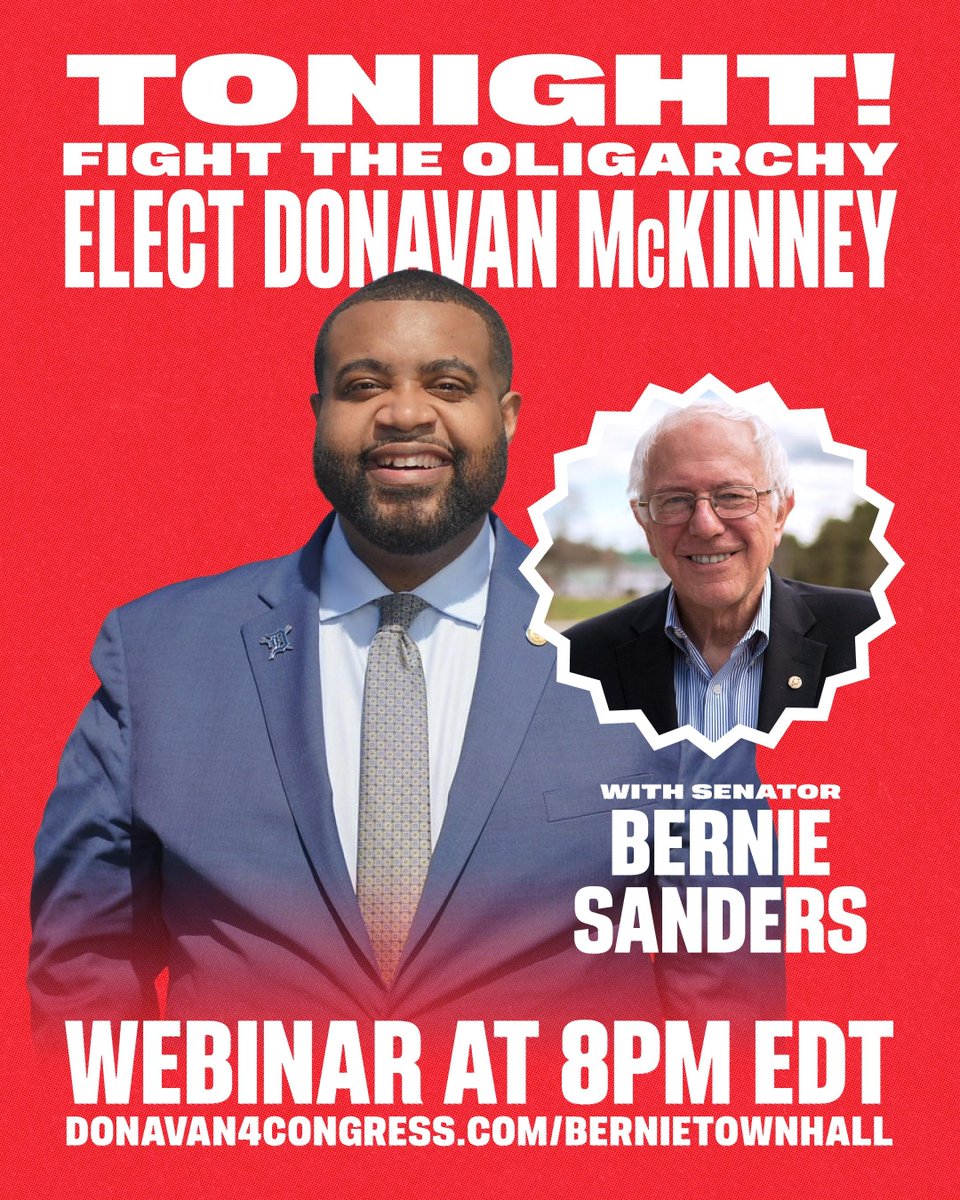 detroitdsa's tweet photo. In less than one week, we head to the polls to fight the oligarchy and oust Shri Thanedar once and for all. Tonight at 8pm ET, we rally with @berniesanders as we prepare for our last weekend ahead of the primary. https://t.co/rXNIV3hExQ