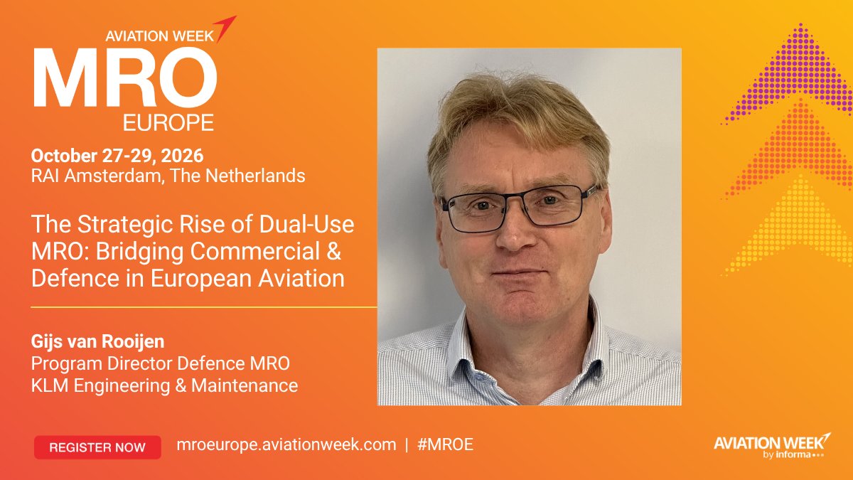 AvWeekEvents's tweet photo. 🛩️ European MRO is evolving. Experts will explore how commercial hubs are integrating military readiness &amp; data into operations—unlocking new revenue, diversifying business &amp; strengthening competitiveness.

Register today 👉 https://t.co/hcD53iG8P4

#MROE #MROEvents #AviationWeek https://t.co/5HeHAZduBd