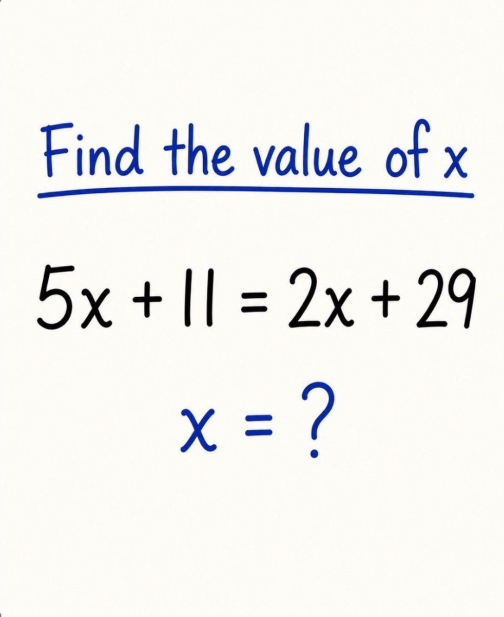 itslunaa_3's tweet photo. 99% of people get this wrong on the first try!

Find the value of x and comment your answer. https://t.co/PPVJTKBIgs