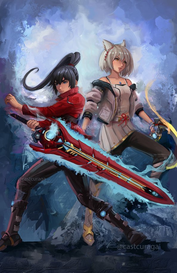 castcuraga's tweet photo. Noah and Mio - Xenoblade chronicles 3 (2022) https://t.co/Yu4SkjPqba