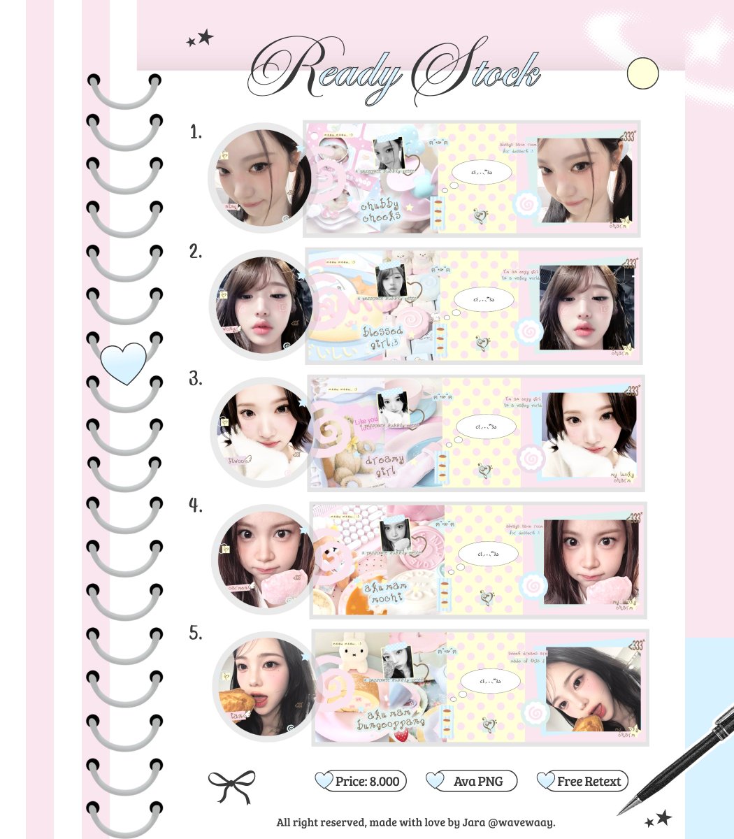 deobitnna's tweet photo. ☁️ #bealanja ; help repost? timakaci!

aloo aku punya layout rs ningning wonyoung jiwoo carmen ian edisi 'KKURO' yang siap untuk dijemput! 🍬🍧⭐ bisa ketuk dm aku, tele atau wa di bio yap! 🥣 https://t.co/34hBK1lT9D