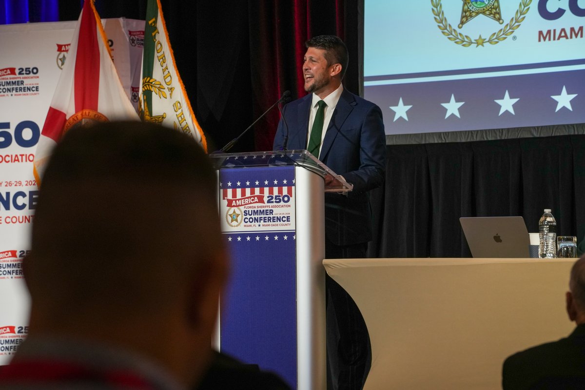 fdlepio's tweet photo. This week, FDLE Commissioner Mark Glass, along with several Command Staff members, attended the @FLSheriffs Summer Conference in Doral hosted by the @MiamiDade_SO. FDLE loves to see events like this that bring Florida’s best law enforcement leaders together to work collaboratively to keep Florida safe.

The conference welcomed Florida leaders @GovRonDeSantis, @AGJamesUthmeier, @SenRickScott, and Florida Senate President Ben Albritton who expressed their support for the men and women who wear the badge and protect our citizens.