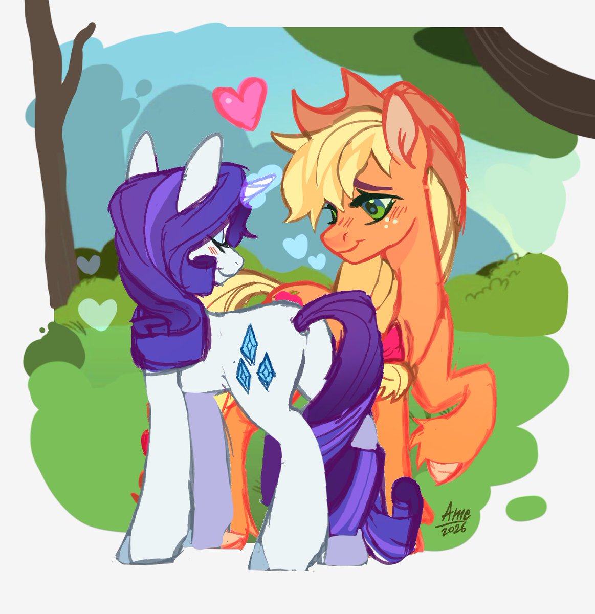 Ametff3's tweet photo. Rarity and apple jack are my beloved ponies 
#mlp #mlptwt #rarijack #mlpg4 https://t.co/LNHr9Kh0WB