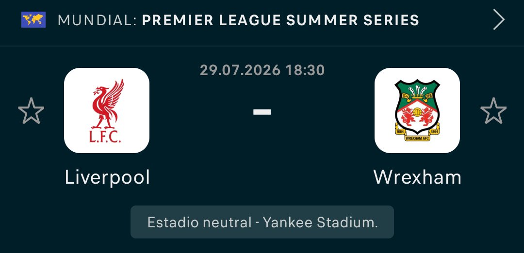 overdegoless's tweet photo. Jugada Gratuita 

Liverpool Vs Wrexham 

+2.5 Goles Y BTTS Yes 

Cuota 1.55

#liverpool #wrexham #yankeestadium https://t.co/z6HpcKHE14