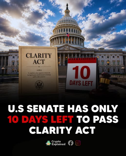 MatthewCrypto66's tweet photo. UPDATE: 📷 U.S Senate has 10 legislative days left to pass CLARITY Act.
The bill could have a major impact on the U.S. crypto industry if passed https://t.co/sUtt6AYsF5