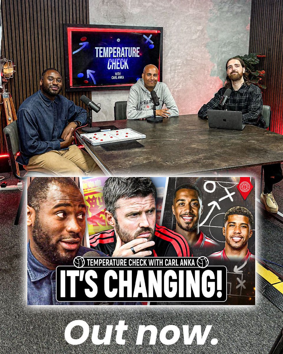 StretfordPaddck's tweet photo. 🧠 Carrick's pre-season tactics
🧐 Yoro at right back
🎯 The ideal third midfield signing
💥 Implications of the Real Madrid chaos
🗣️ ...and much more #MUFC 

Today's brand new episode of Temperature Check with @Ankaman616 is available to listen NOW wherever you get your podcasts! 🔴🎧

🔗 https://t.co/hEbBCY8j2h