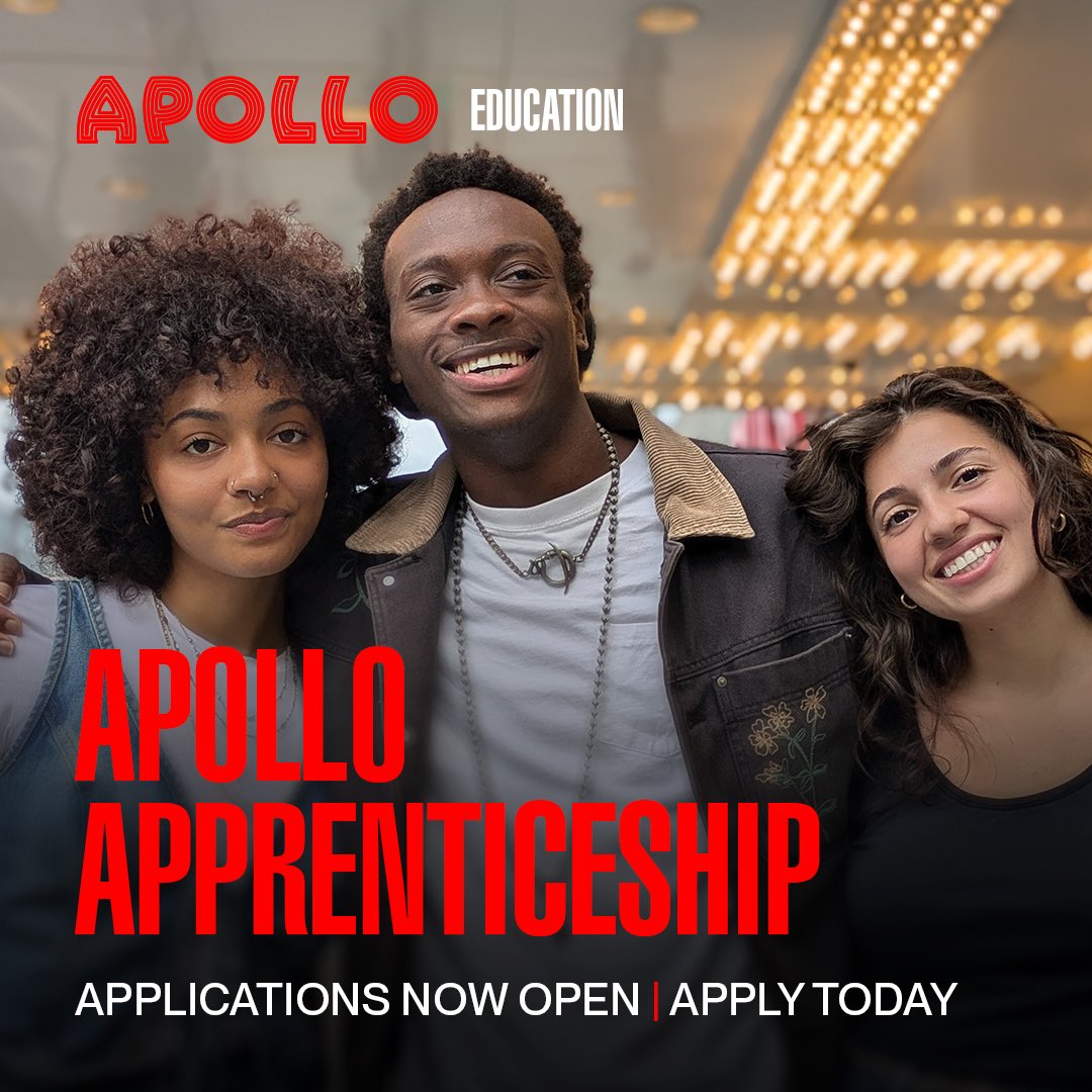 ApolloTheater's tweet photo. LAST CALL to apply! College students and recent grads: do you dream of bringing magic to life on iconic stages like #TheApollo? Don’t miss your shot at the 2026-2028 Apollo Apprenticeship Program. 

Apply today: https://t.co/KSHR7ZdKME https://t.co/0SAEaCU2bv