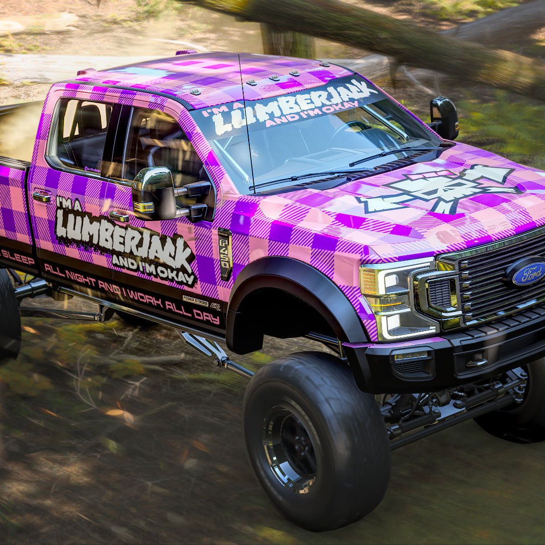 FormFirm's tweet photo. I'm a lumberjack and I'm okay I sleep all night and I work all day" - Monty Python

Choose the red one to be manly and burly. 
Or choose pink to be a little more girly.  

Ford F450 FE 
GT: Formfirm  

#FH6 #Forzahorizon https://t.co/RM0EhcqcKr