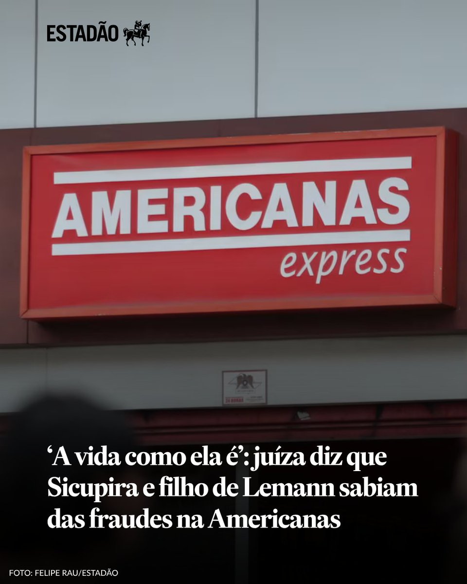 Estadao's tweet photo. 'A vida como ela é': juíza diz que Sicupira e filho de Lemann sabiam das fraudes na Americanas; defesa dos empresários diz que eles são 'vítimas de falsidades' > https://t.co/LqlEWe6C3j https://t.co/uvkHAVLVNj