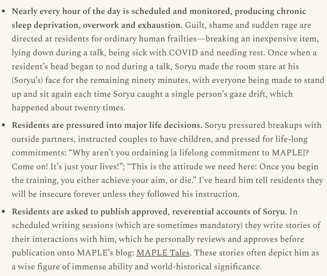 Aella_Girl's tweet photo. New post about MAPLE is out, written by someone who left. It's kind of insane. https://t.co/m48uTonifv