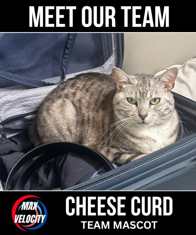 MaxVelocityWX's tweet photo. 👋 MEET OUR TEAM: Cheese Curd

Cheese Curd is the official team mascot of Max Velocity and a key contributor to daily operations, specializing in morale, suitcase inspections, and strategic napping.

With a strong background in looking unimpressed, appearing exactly where she is not supposed to be, and supervising from a safe distance, Cheese Curd plays an important role behind the scenes. Whether she’s preparing for an important business trip by sitting in the luggage or making sure no box, bag, or closed door goes unchecked, her dedication to the job is unmatched.

Cheese Curd may not forecast tornadoes, but she does bring a steady presence, elite supervisory skills, and just the right amount of chaos to the team.

We’re proud to have her on our team! 

@CheeseCurdCat