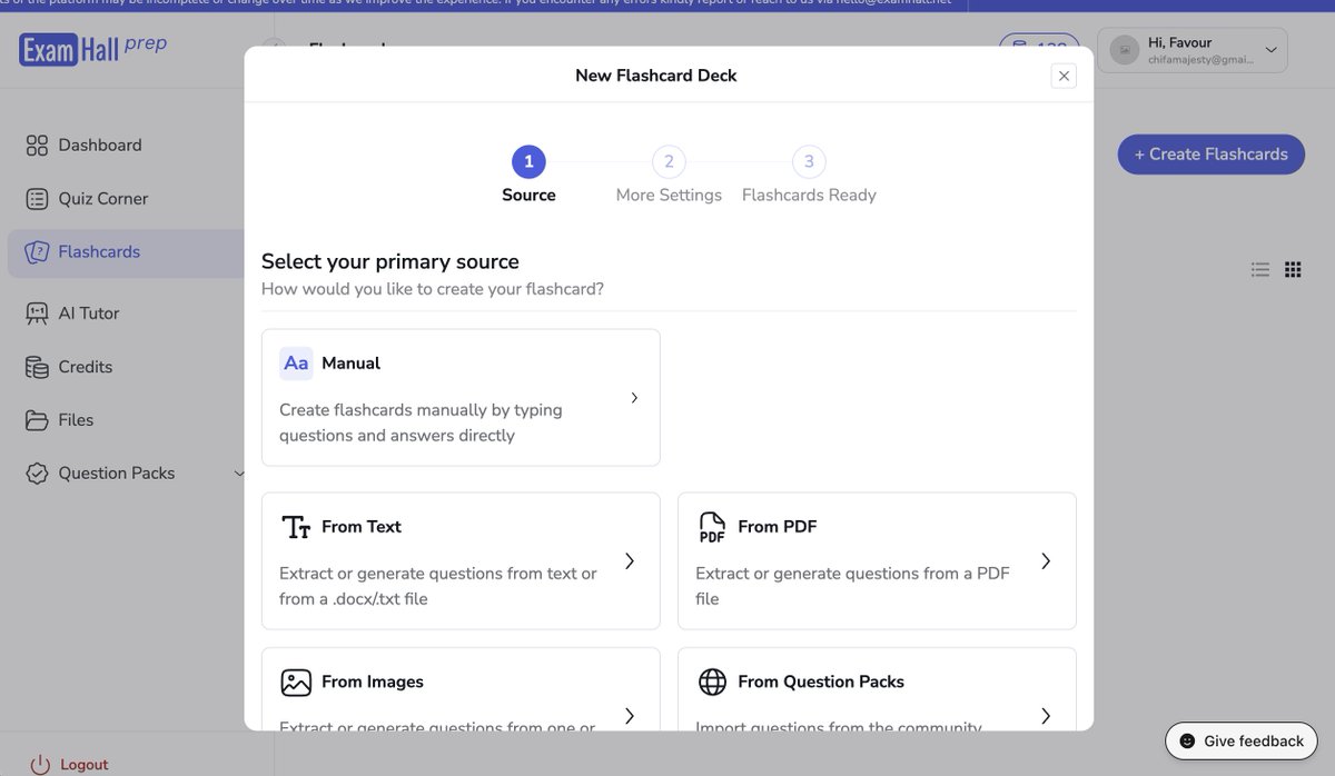 kvngzaza_'s tweet photo. #ExamhallProgressLog 002
Progress Report:
β
Preppers can now create flashcards manually β type questions and answers directly without AI.
β
Examiner - Organisation owners can now delete their organisation directly from Settings > Security with email-verified OTP confirmation. https://t.co/rLuJkX6oik