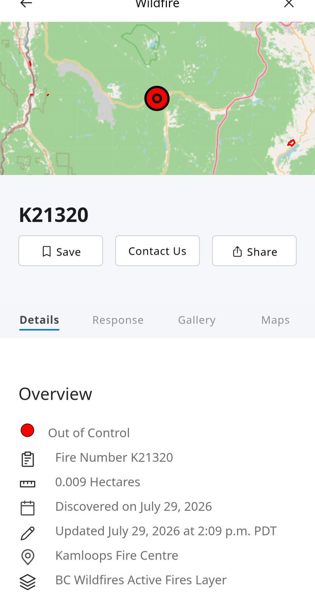 Kamscan's tweet photo. New #bcfire Logan lake fire is 200x200 crowning trees need forestry and RCMP ASAP 2 Hectares burning upslope heavy timber people are stopping to watch blocking highway  bchwy 97C https://t.co/HimOZa0iZd