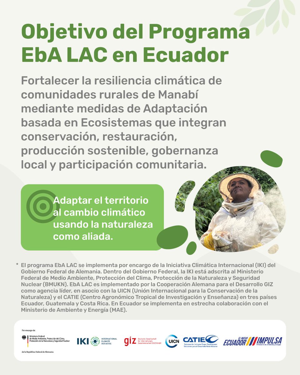 ATUK_ce's tweet photo. 1/3 El Proyecto EbA LAC en Manabí, Ecuador, integró medidas para la adaptación al cambio climático basada en ecosistemas, la producción sostenible y la participación comunitaria.
@GIZEcuador 
@UICN_SUR
@primerodigitale
@ATUK_ce
@BMWE_
@iki_germany
@CATIEOficial
@EcuadorMAE https://t.co/TKxpq9RKMg