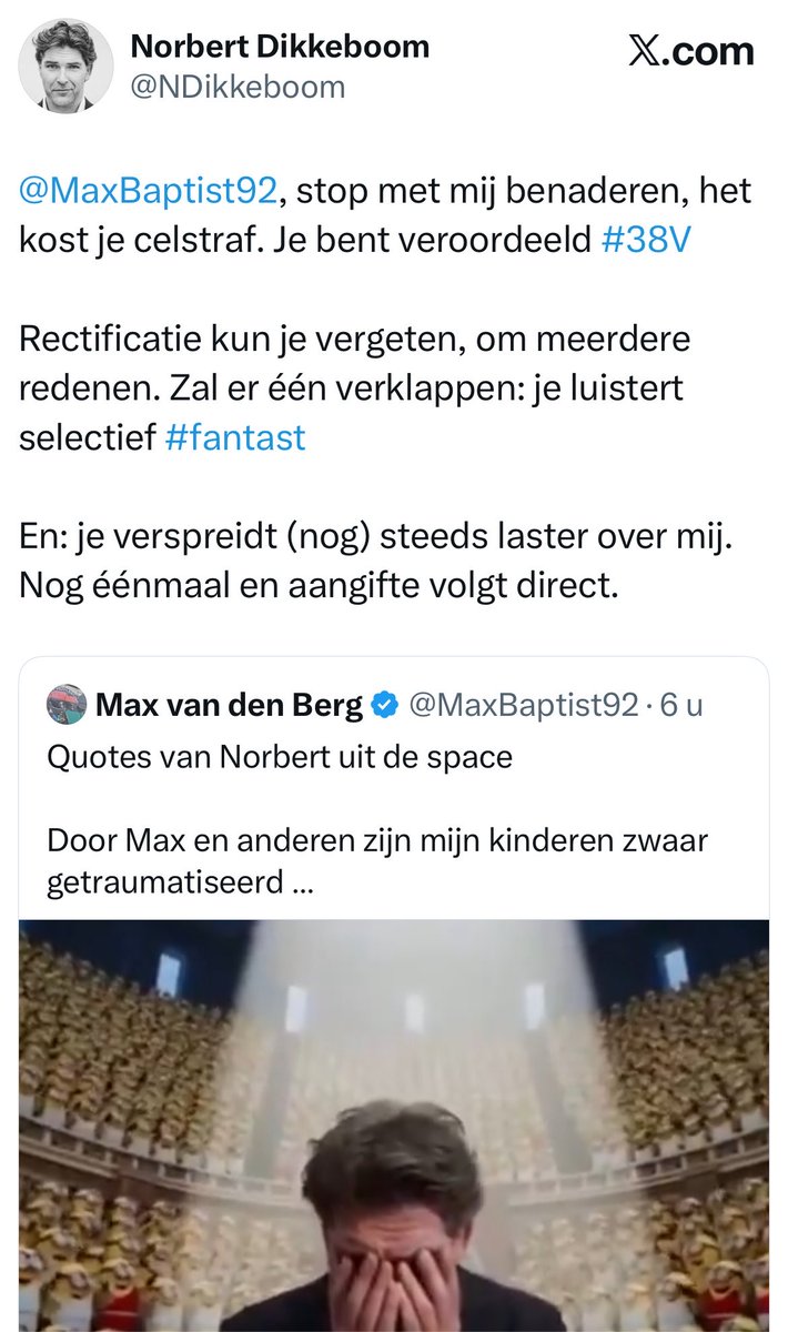 NPikkeboom's tweet photo. #Stop #onmiddellijk met #mij #benaderen.
Ondertussen bezoek #ik, als slachtoffer van stālking, wel #iedere #space van @MaxBaptist92 om #hem #daar uit te #dagen en #hopelijk wat #lucratieve #strafbare uitspraken te #ontlokken.
#lowlife #weggooier #vluchteling https://t.co/hYnHv4BsEx
