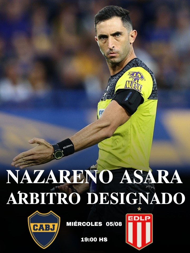 lado_xeneize's tweet photo. 🚨AHORA🚨| NAZARENO ASARA SERÁ EL ÁRBITRO DESIGNADO DE @afa PARA #BOCA - #EDLP (MIE - 19.00 hs)

~𝙴𝚀𝚄𝙸𝙿𝙾 𝙰𝚁𝙱𝙸𝚃𝚁𝙰𝙻~

👨🏻‍⚖️- Nazareno ASARA
🚩A1- Pablo GONZÁLEZ
🚩A2- José CASTELLI
4⃣TO- Maximiliano MACHERONI

EQUIPO VAR:

🖥️- Silvio TRUCCO
📐AVAR: Javier UZIGA https://t.co/GIvJFyT5JM