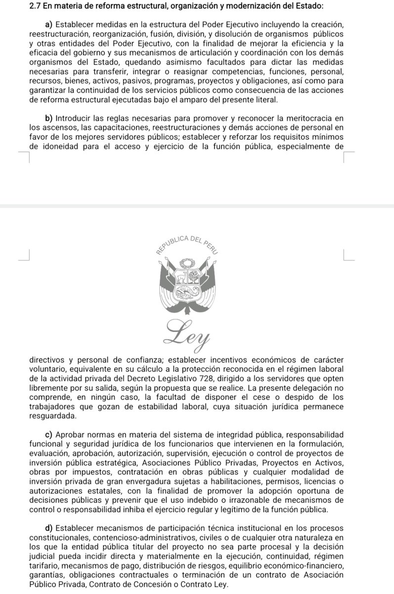 paolobenza's tweet photo. #Último El gobierno pedirá facultades legislativas, entre otros, para regular que las FFAA dirijan los penales, dar "mayor flexibilidad" al régimen de beneficios laborales, reducir los feriados, establecer exoneraciones tributarias y reorganizar entidades del Poder Ejecutivo 1/2 https://t.co/cfI5EAmTCW