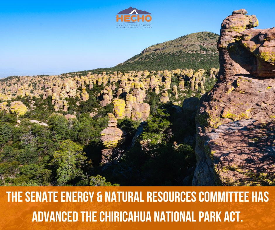 HECHOOnline's tweet photo. Exciting news for #Chiricahua! 🎉  HECHO applauds the Senate Energy &amp; Natural Resources Committee for advancing the #ChiricahuaNationalParkAct. We look forward to seeing this bipartisan support continue as the legislation advances through the Senate. #Arizona #NationalParks https://t.co/EVy0jZ2iWo
