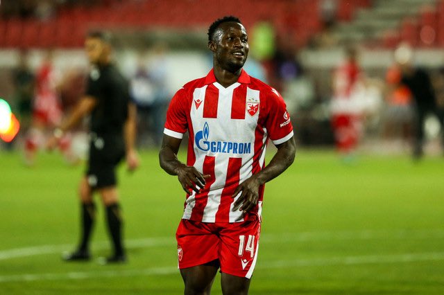 _owurakuampofo's tweet photo. 🇬🇭 Osman Bukari continues his great start to the season after scoring against Larne in Red Star’s Champions League qualifier tonight.

The winger now has two goals and an assist in three games this season. https://t.co/M1nkk8I0O0