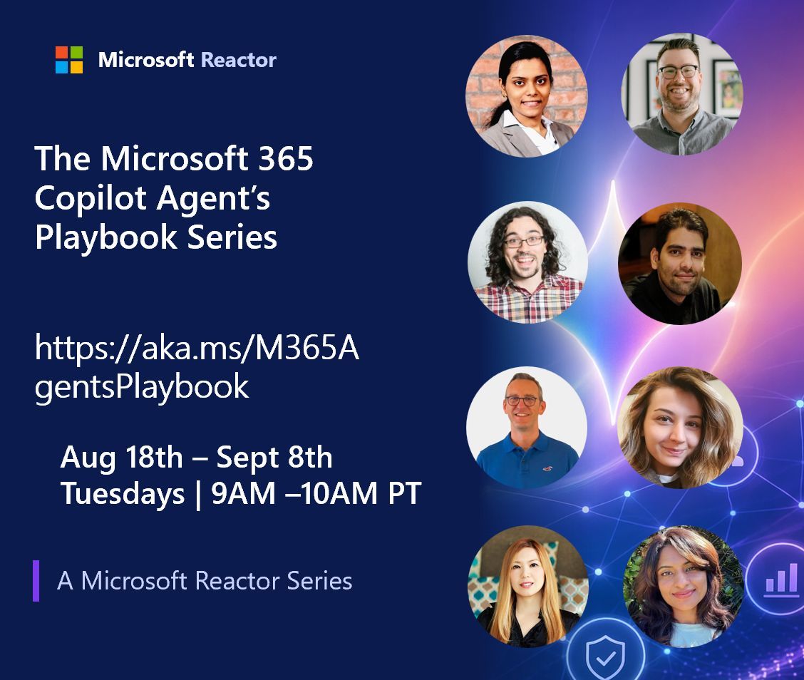 VisualStudio's tweet photo. How do you build Microsoft 365 Copilot agents that are useful, grounded, extensible, and measurable?
 
Join The Microsoft 365 Copilot Agent’s Playbook, a 4-part livestream series on declarative agents, WorkIQ, MCP apps, and Copilot Evals.
 
Register: https://t.co/5nvBHeriDL https://t.co/kVIZut1KxI