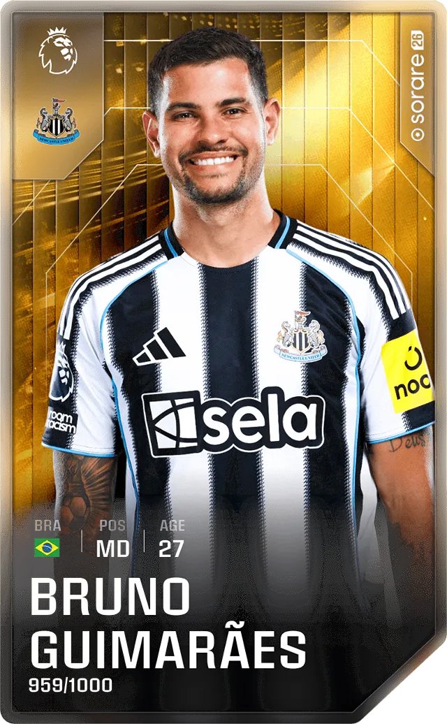yorkiewill's tweet photo. 🎉Giveaway🎉

Lets giveaway some Prem cards in the lead up to the start of Sorare27👀

Fill that classic smasher slot with this Bruno.G🤯

To Enter👇

1⃣Follow @yorkiewill 
2⃣Like &amp; Retweet
3⃣Comment next seasons Prem champion

Draw in 2 days🎟️

#sorare #sorare27 https://t.co/XXzjP3JLB2