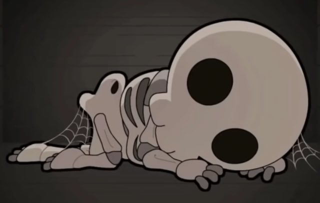 squirrelypatz's tweet photo. How fucking long was Isaac in that chest for to not only fully skeletonize but become dusty and covered in cobwebs https://t.co/27EKsSS20n